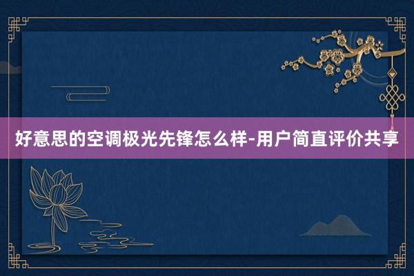 好意思的空调极光先锋怎么样-用户简直评价共享